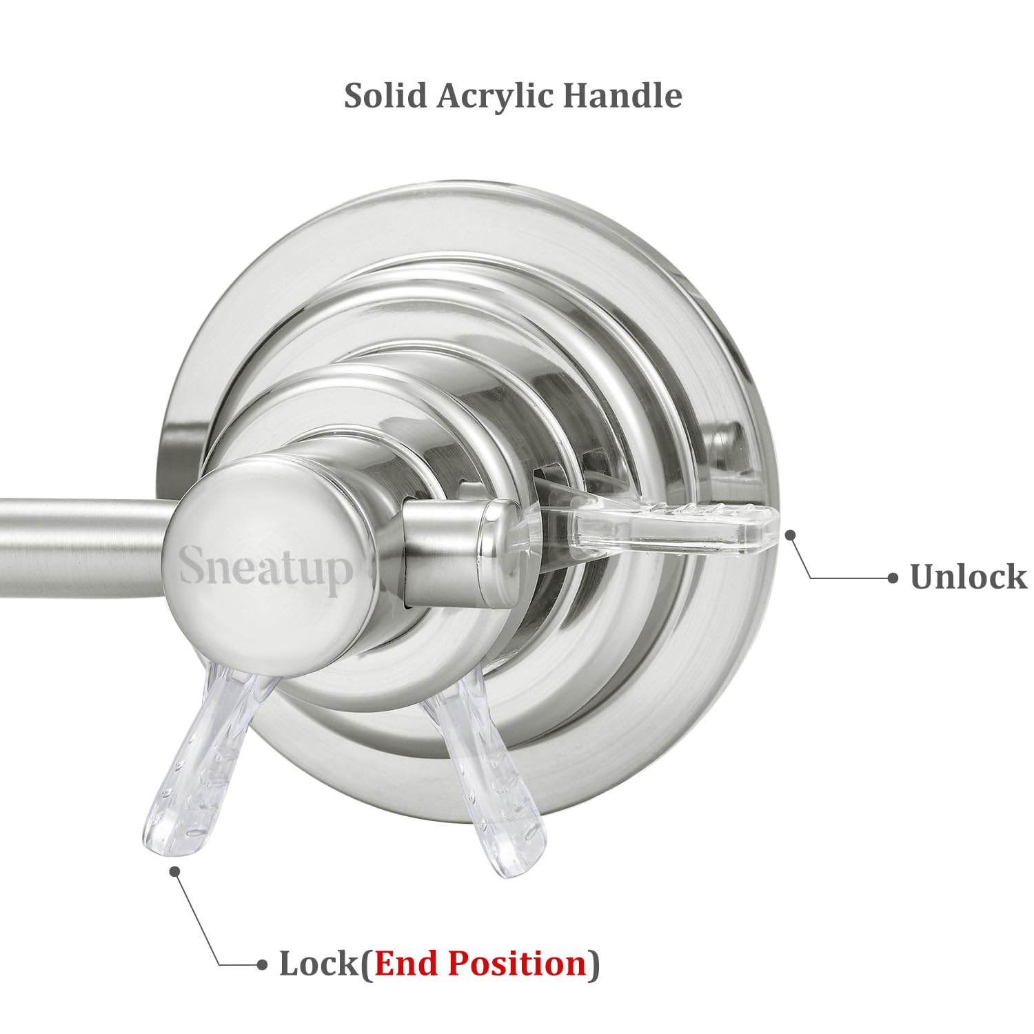 Sneatup stainless-steel brushed-nickel bar highlights durable, rust-resistant design in a modern bathroom.