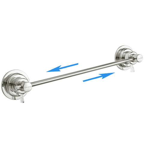Sneatup suction cup extendable bar on a smooth surface holds towels securely without drilling.