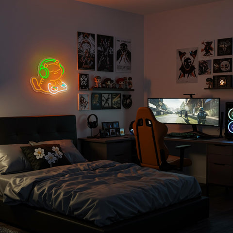 Sneignon bedroom decor neon light suits teens' rooms.