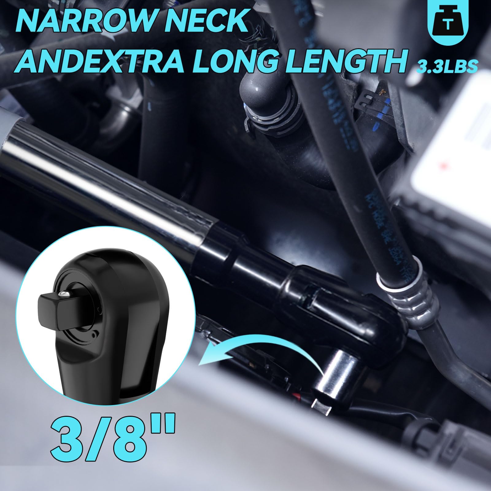 SNEZHANA offset extension wrench angled reach accesses stubborn bolts in confined areas.