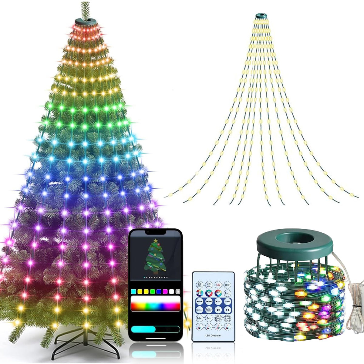 Snorvindle smart Christmas lights with top ring for quick installation and secure mounting