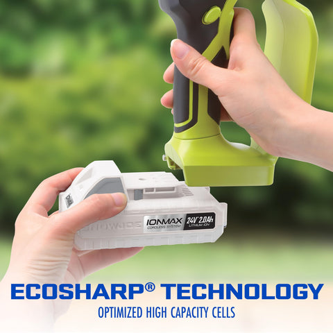 Snow Joe IONMAX universal compatibility across multiple brands and 24V tools.