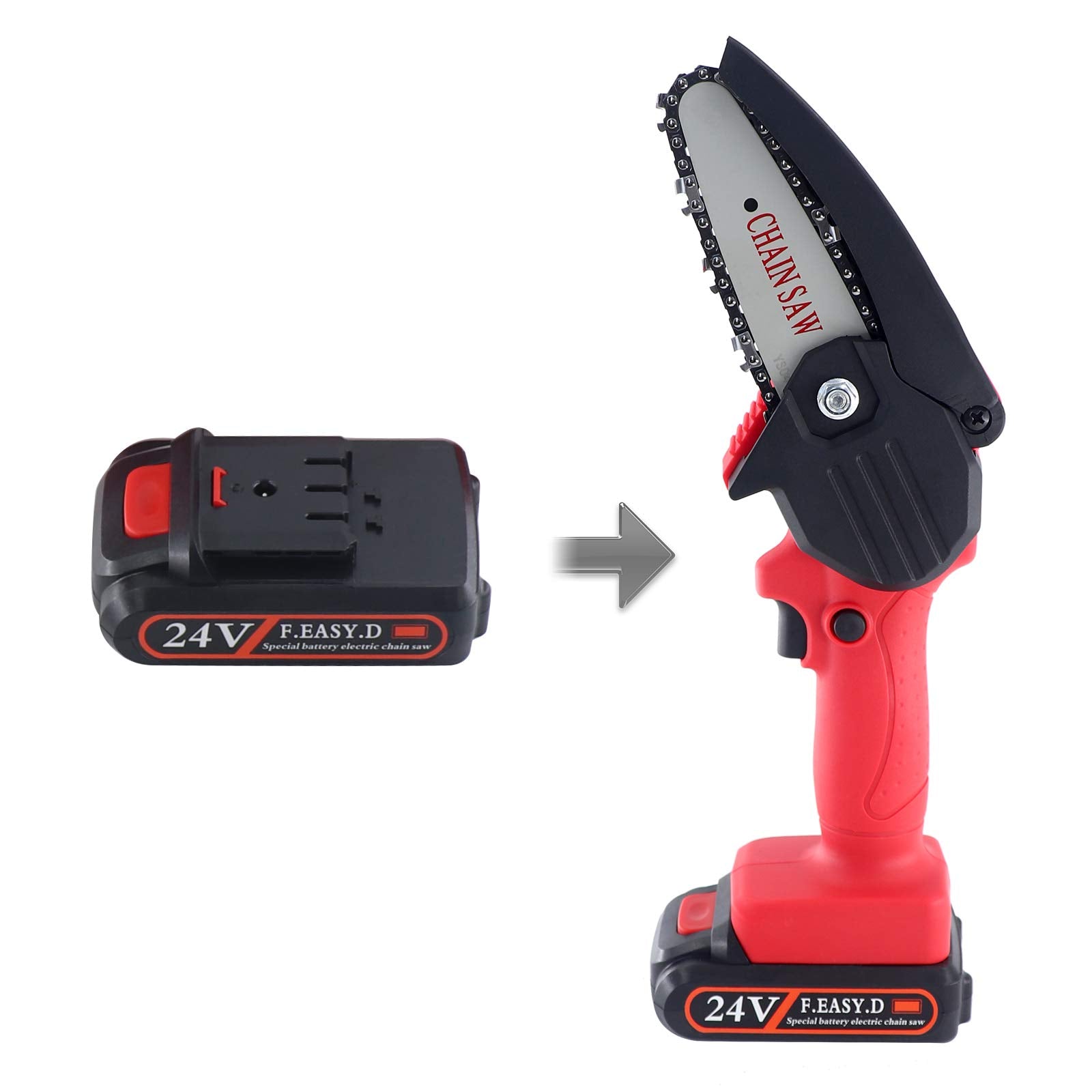 Snowtaros battery compatible with 4-6 inch mini chainsaws for easy upgrades