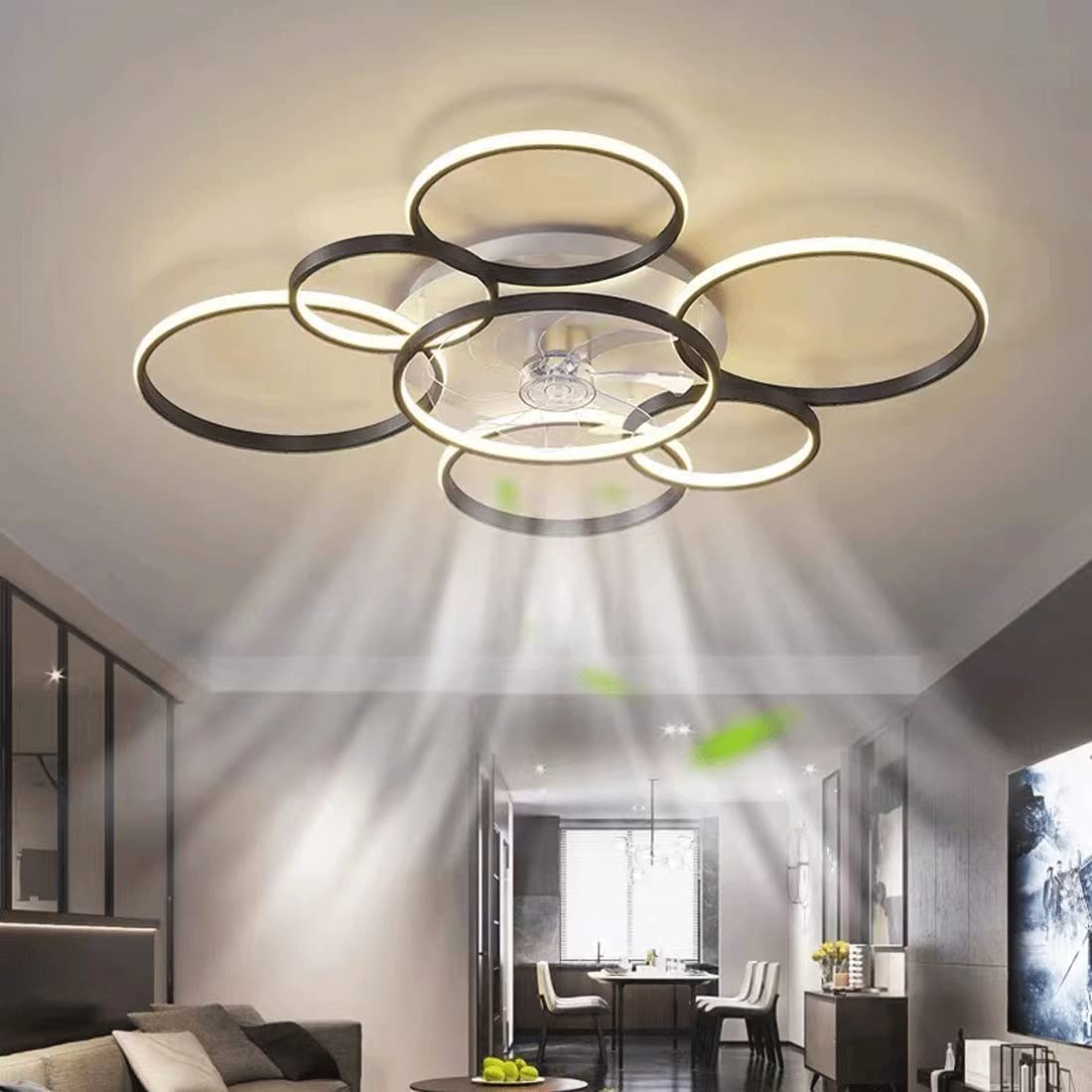 SNOWUNDER 41 inch modern ceiling fan with integrated light for stylish living room ambiance.