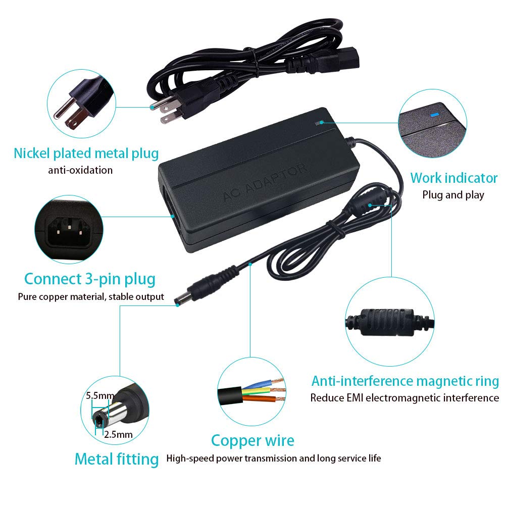 Snsnlent 48V 2A adapter with 90 cm cable for flexible installations