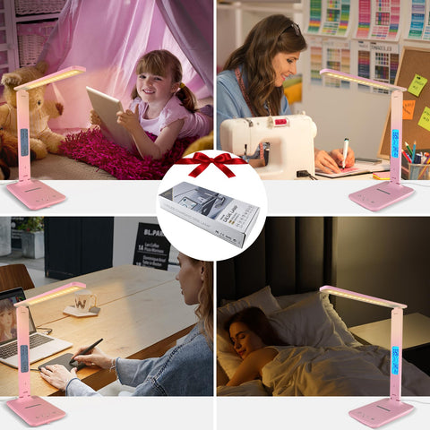 snsok pink desk lamp complements bedrooms and offices with modern style