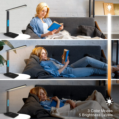 snsok desk lamp clock display keeps time and date at a glance