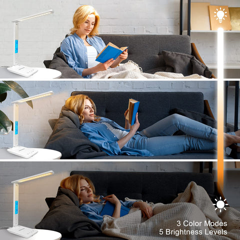 snsok desk lamp dimmable light adapts to tasks and mood