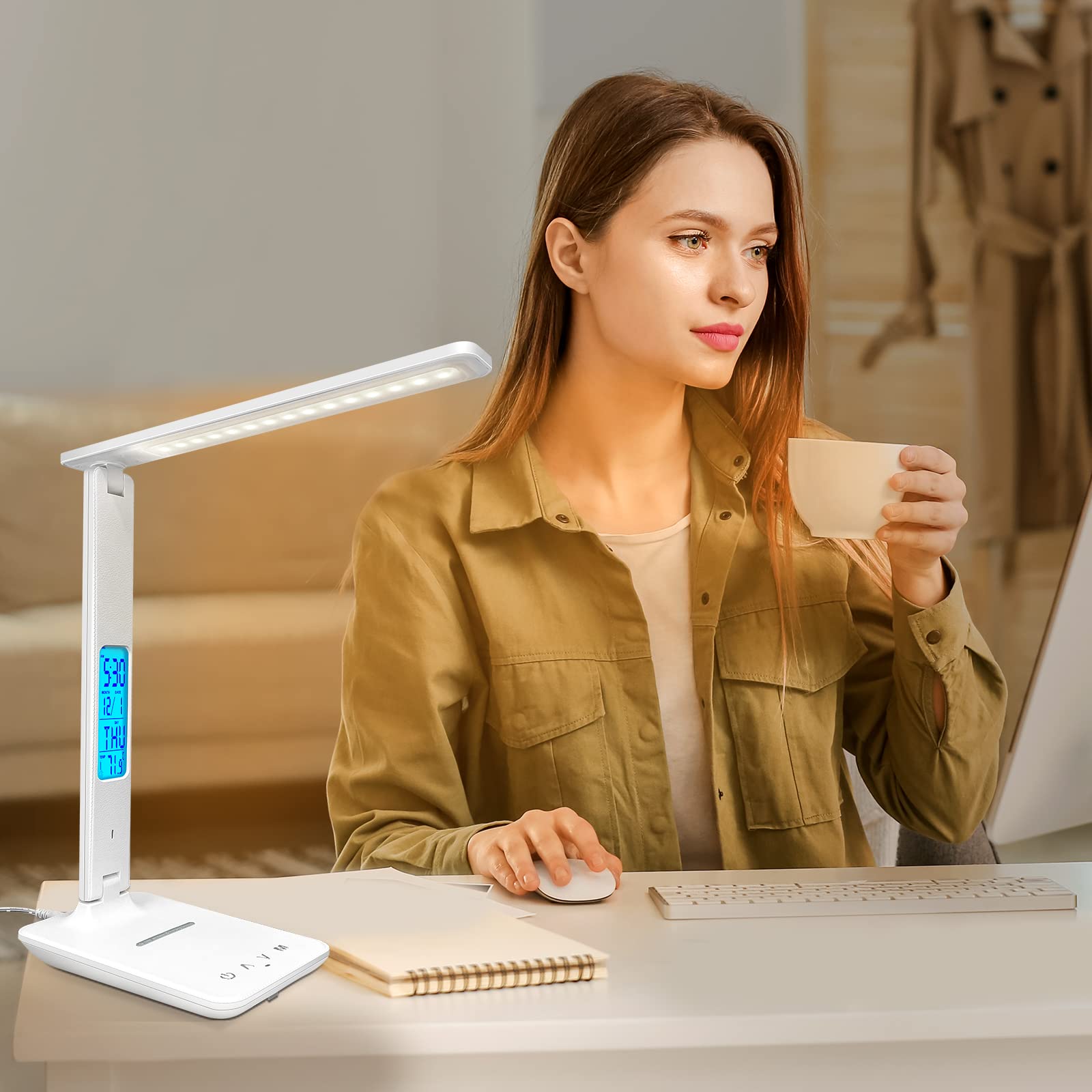 snsok desk lamp temperature display helps adjust room comfort