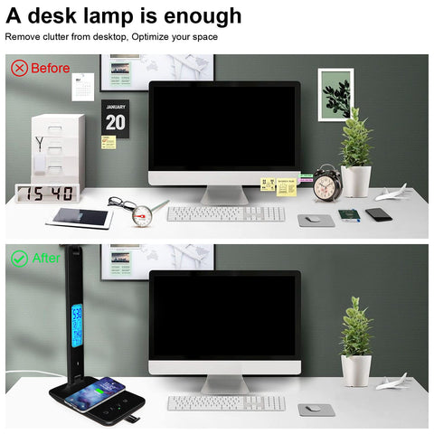 snsok desk lamp with USB port for easy charging while studying