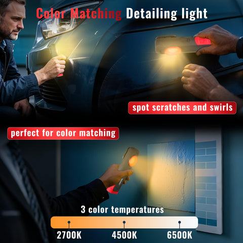 SNUFF detailing light in floodlight mode covers larger areas for quick inspection