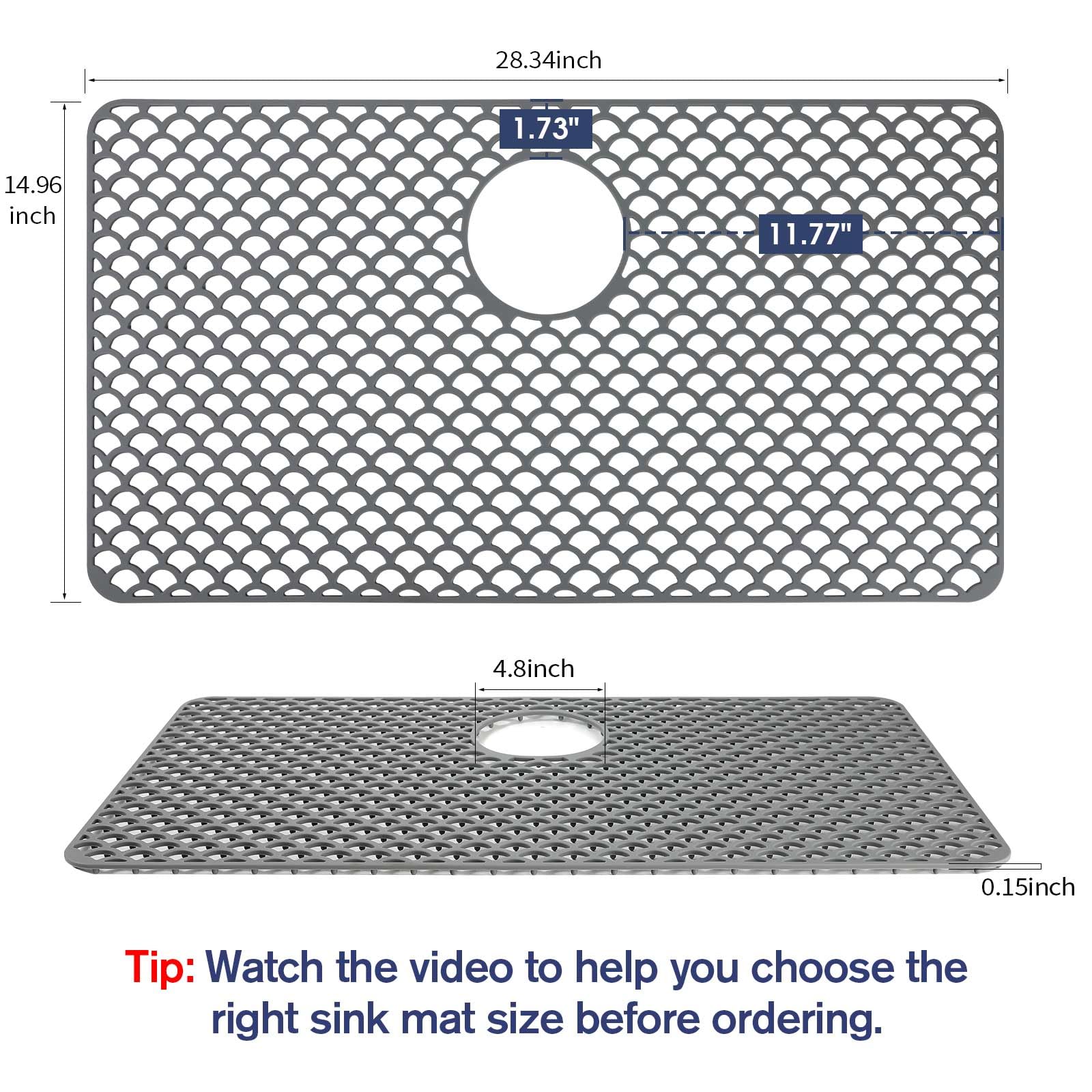 Snuggery silicone sink mat non-slip surface ready for dishwasher cleaning