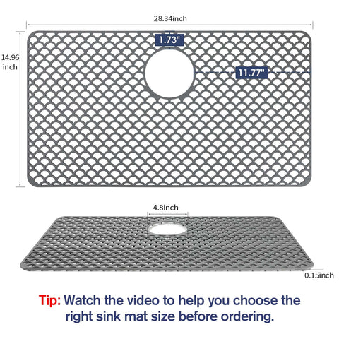 Snuggery silicone sink mat non-slip surface ready for dishwasher cleaning