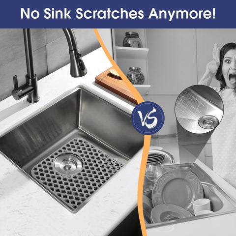 Snuggery silicone mat dries dishes with raised feet for airflow.