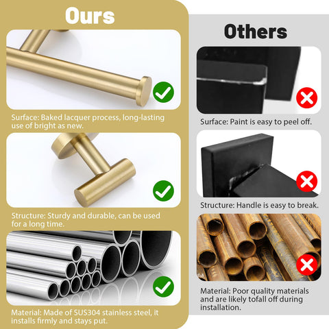 Soaez brushed gold towel bar close-up showing premium finish and modern lines.