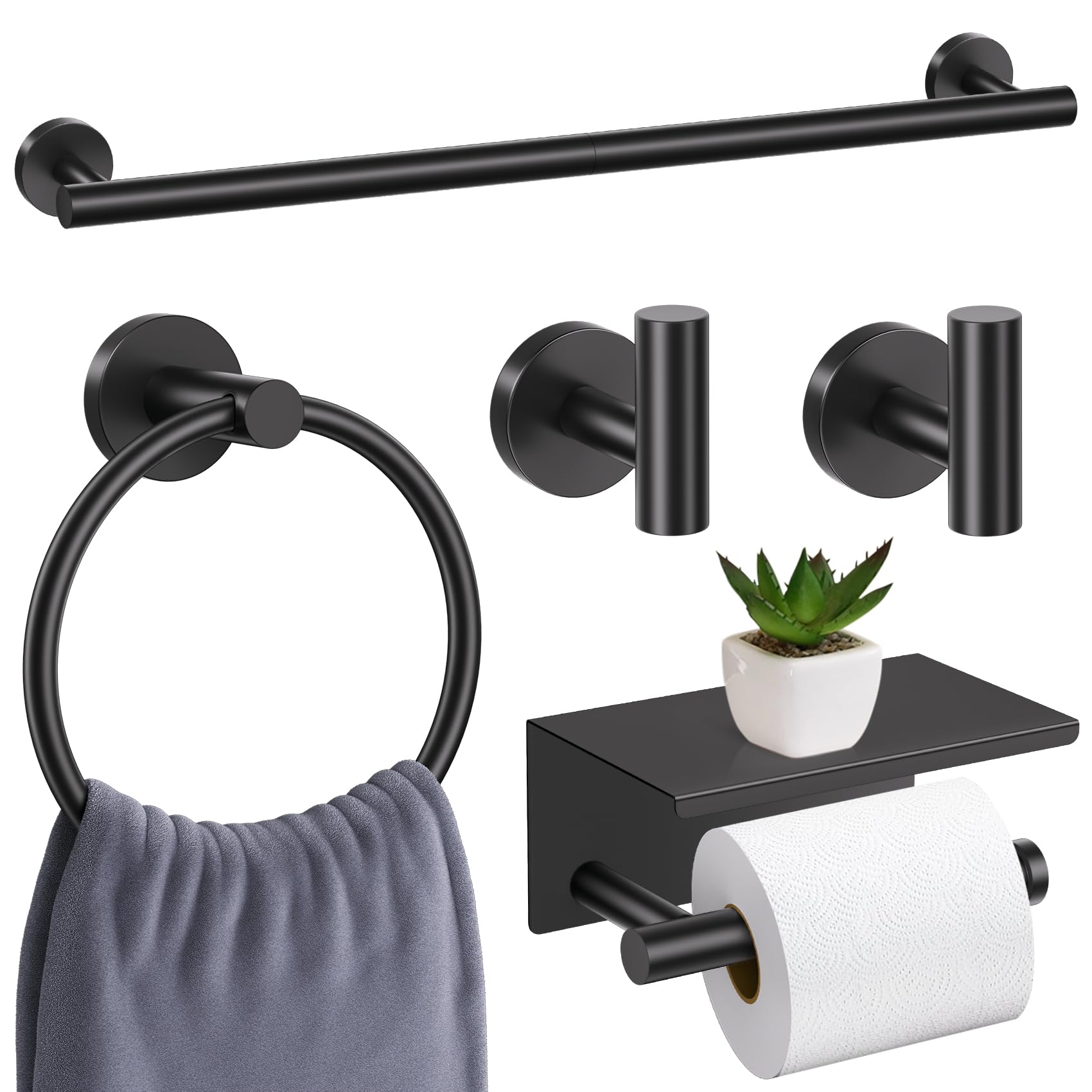 soaez matte black bathroom set overview highlighting modern coordinated hardware