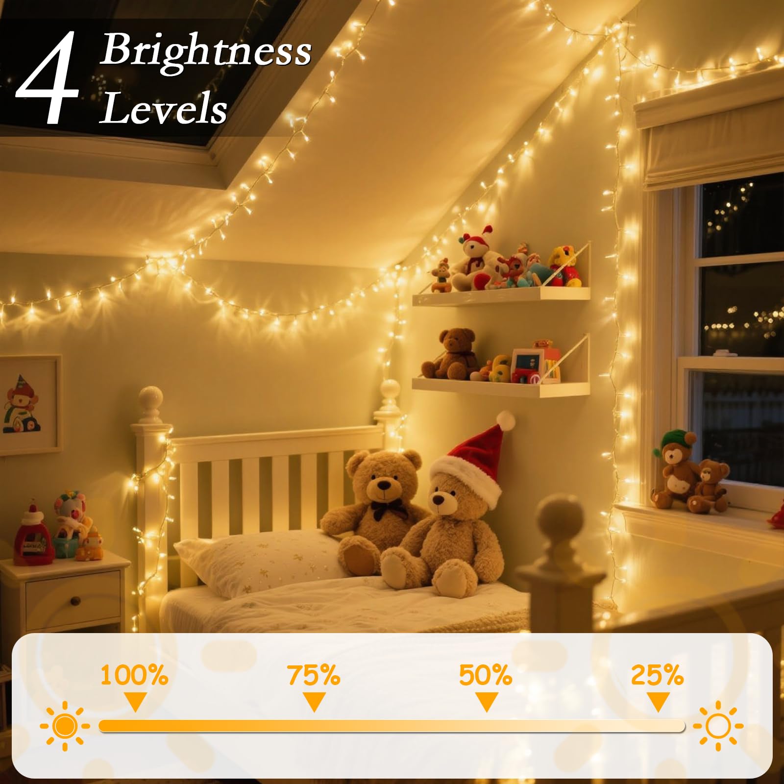 Soagrc IP44 waterproof lights withstand weather for year round decor.