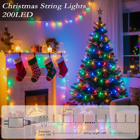 Soagrc outdoor-durable LED string lights glow through rain or snow.