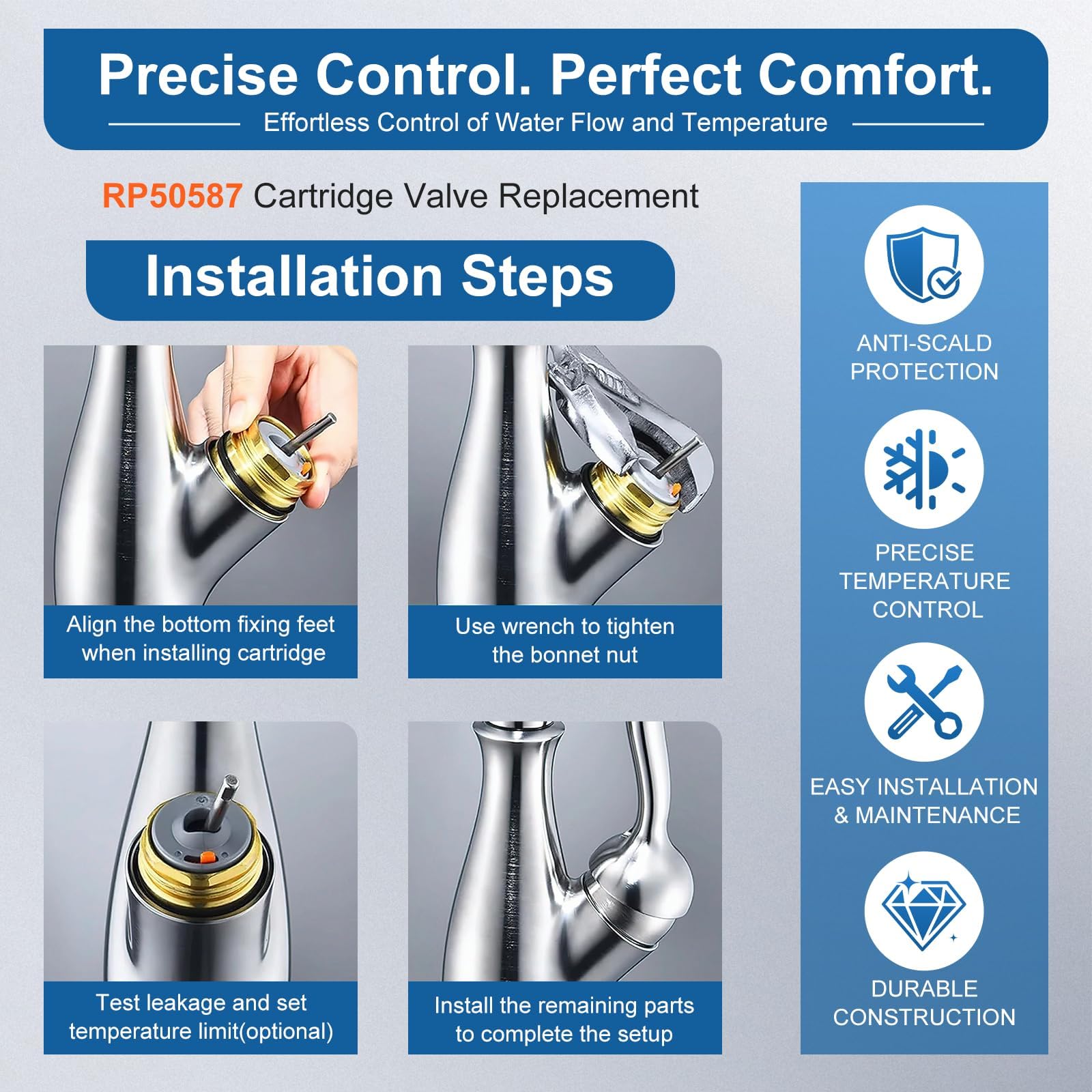 SOASEMBE Delta faucet cartridge supports compatibility across models for easy upgrades.