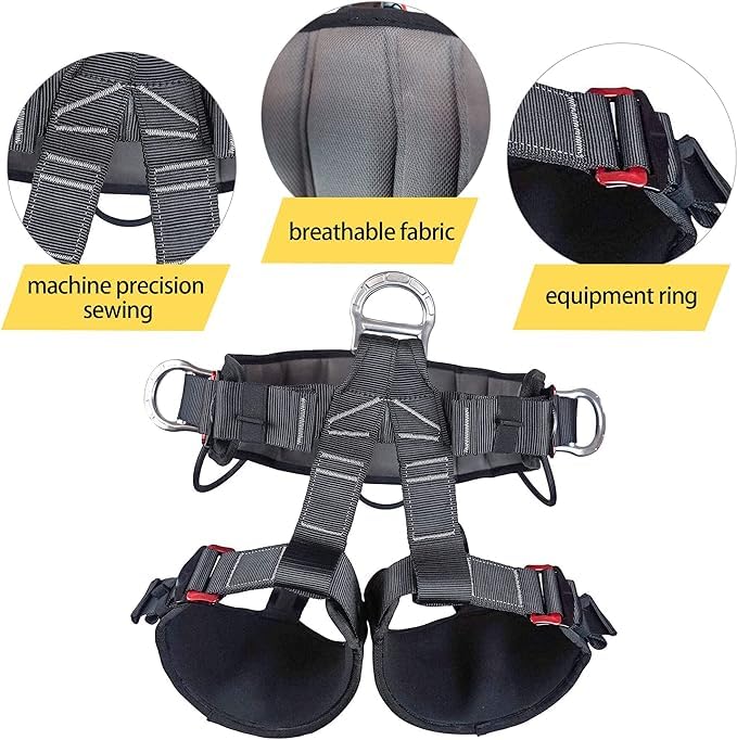 SOB Tree Climbing Harness back view highlighting tool rings for gear storage