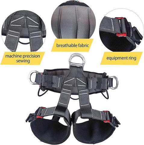 SOB Tree Climbing Harness back view highlighting tool rings for gear storage