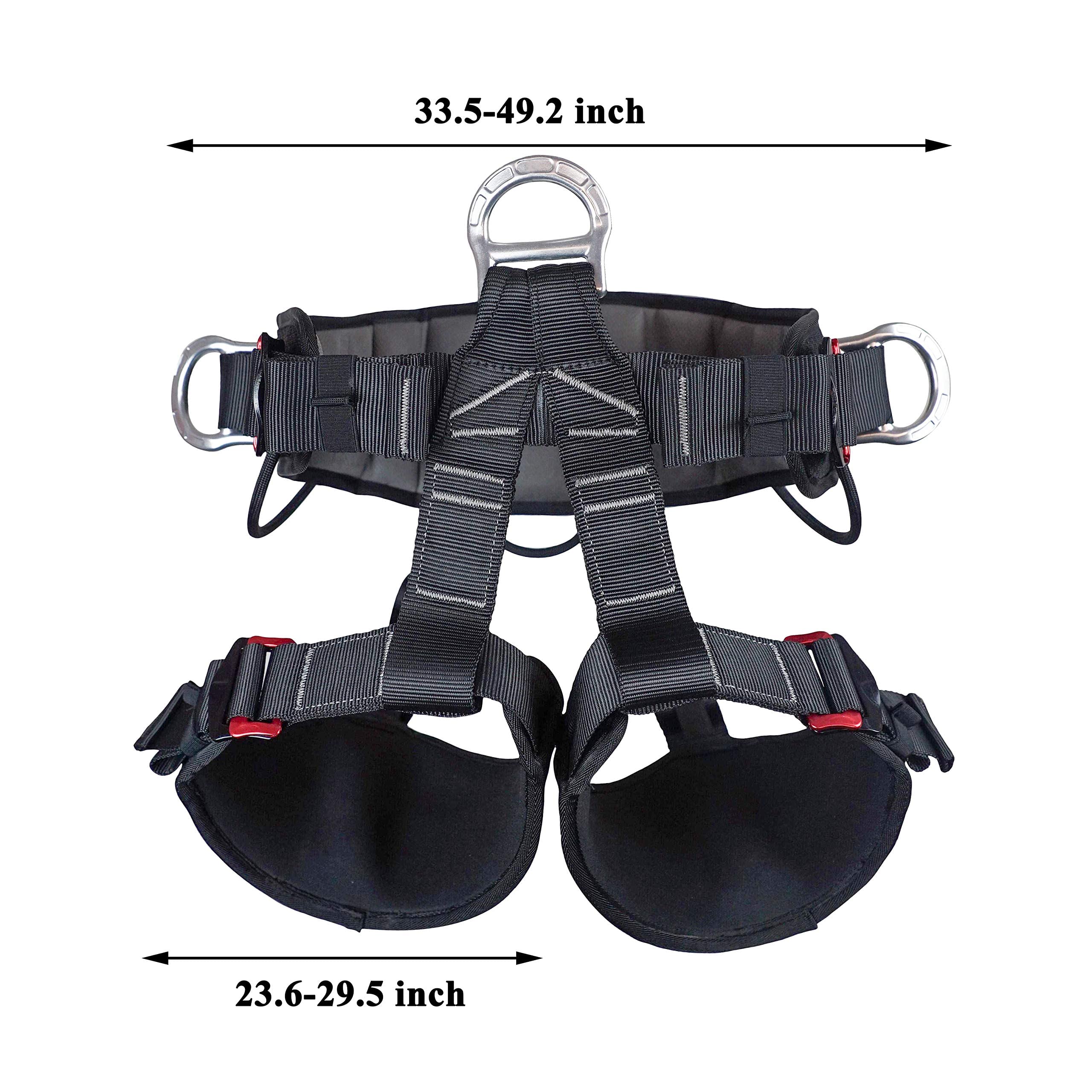 SOB Tree Climbing Harness multi-use setup for rock climbing and rescue work