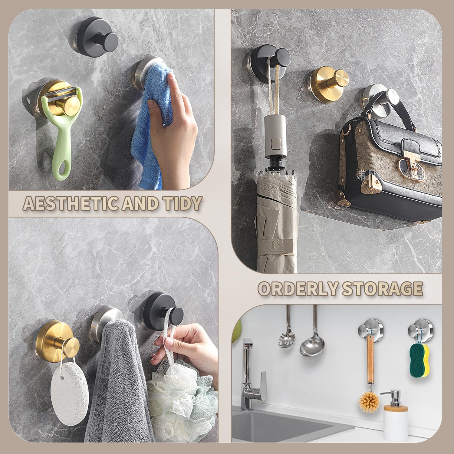 SOCORIA easy-maintenance hook on glass remains firm with simple re-tightening