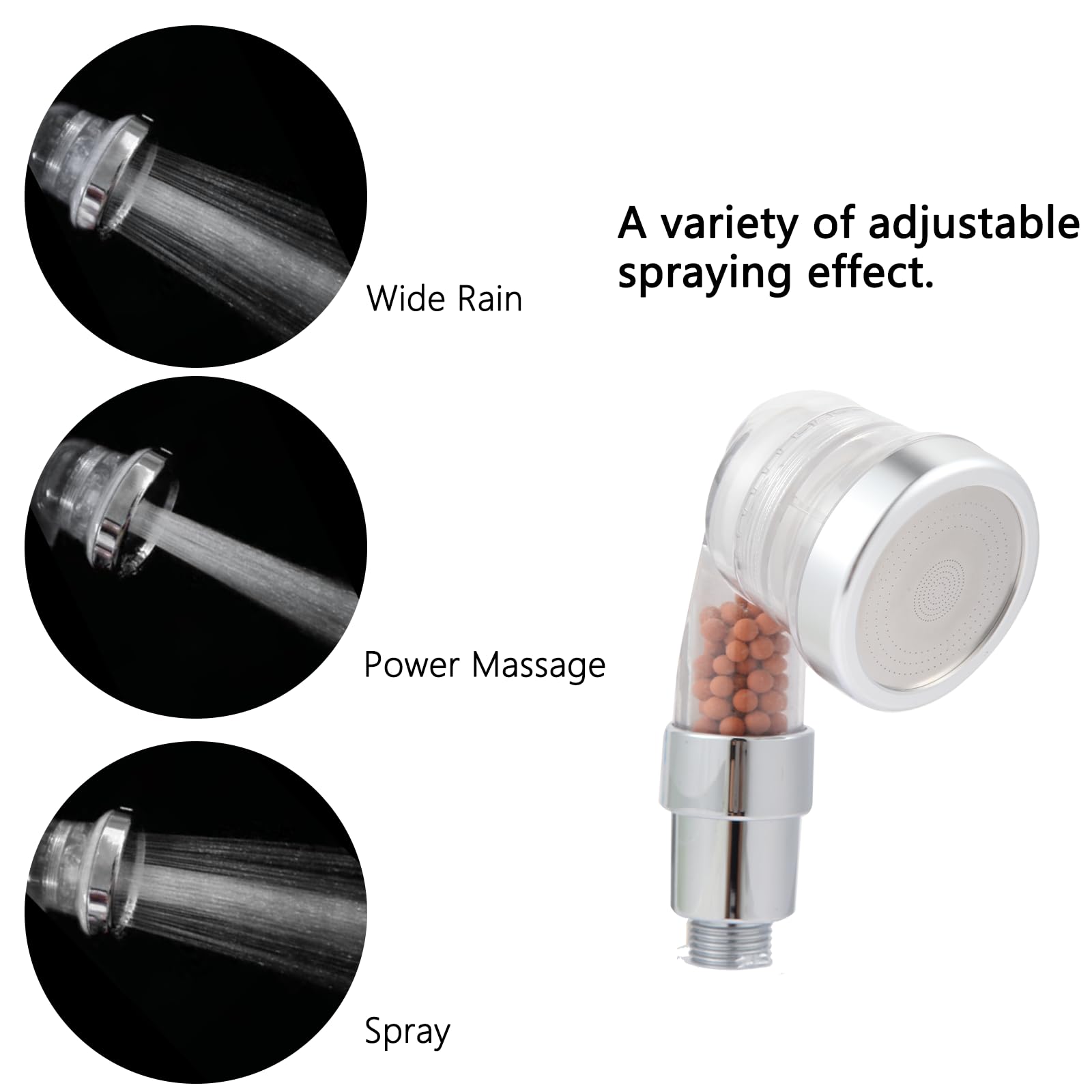 Socila spray head use may improve dry hair texture and skin feel.