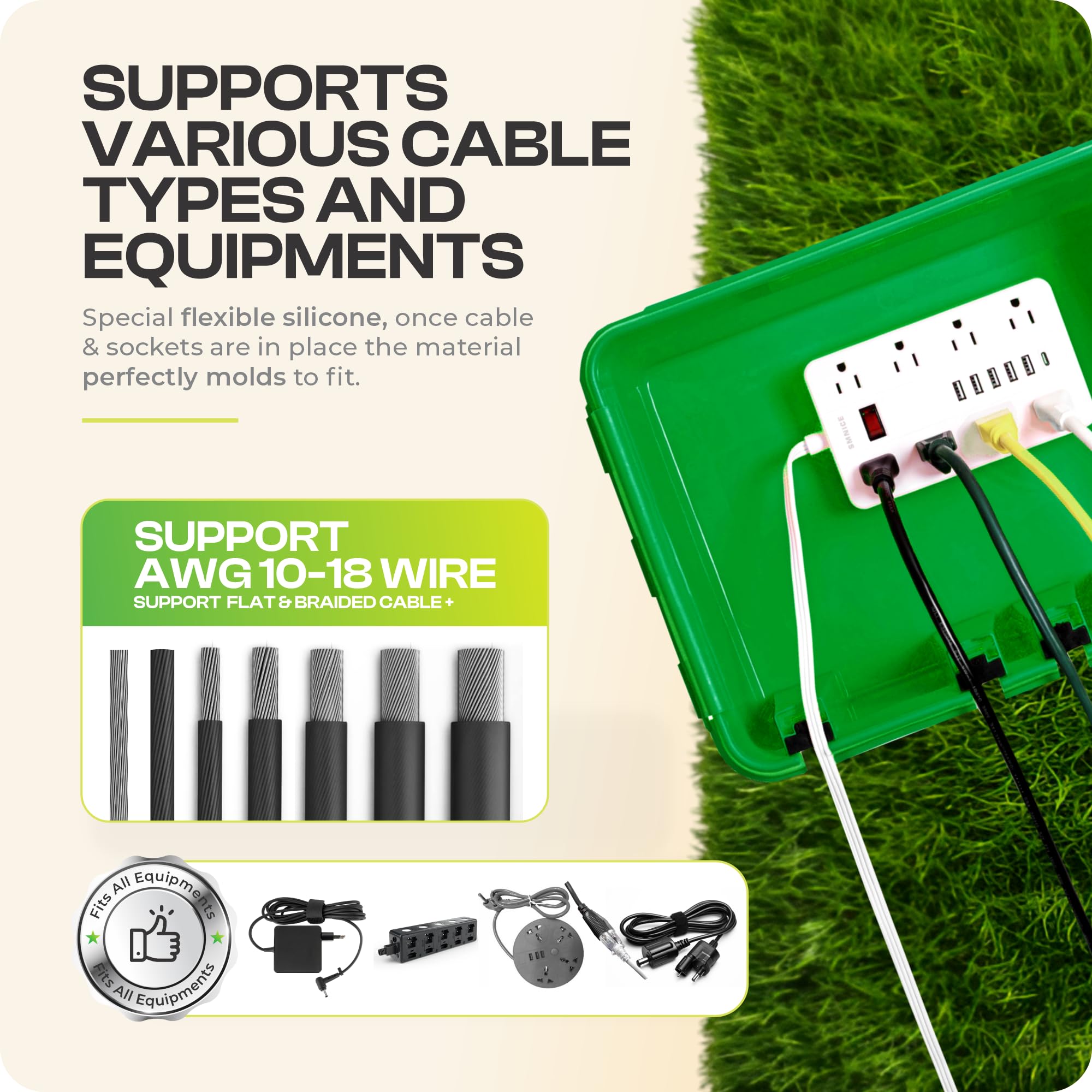 SockitBox medium size fits power strips and timers neatly.