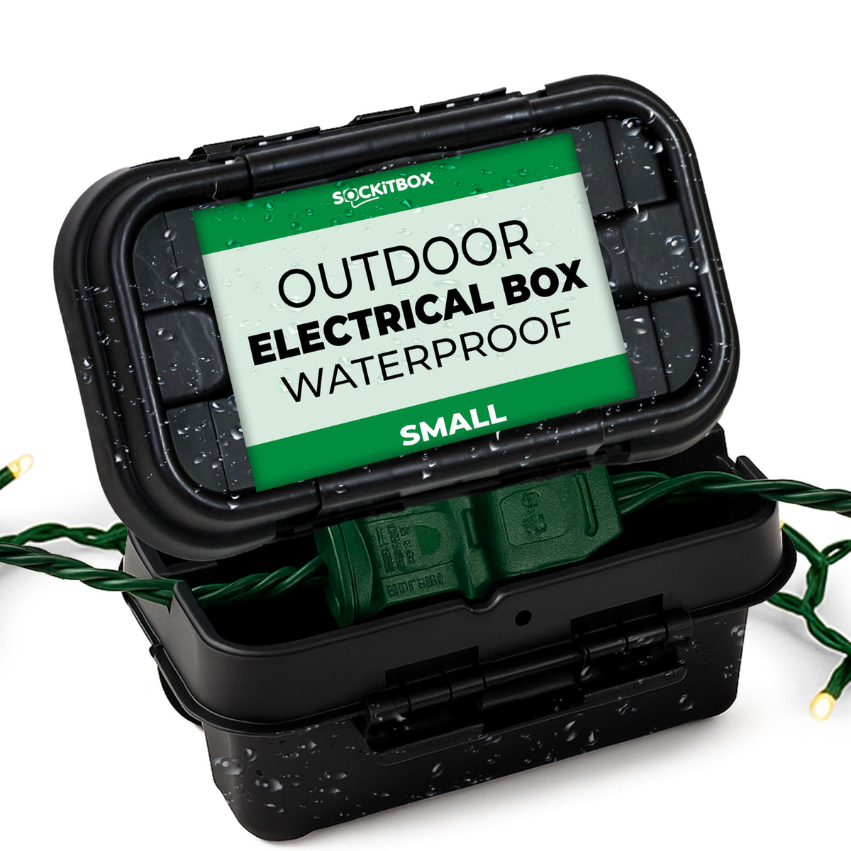 SockitBoX small outdoor box with six cable entries protects connections outdoors.
