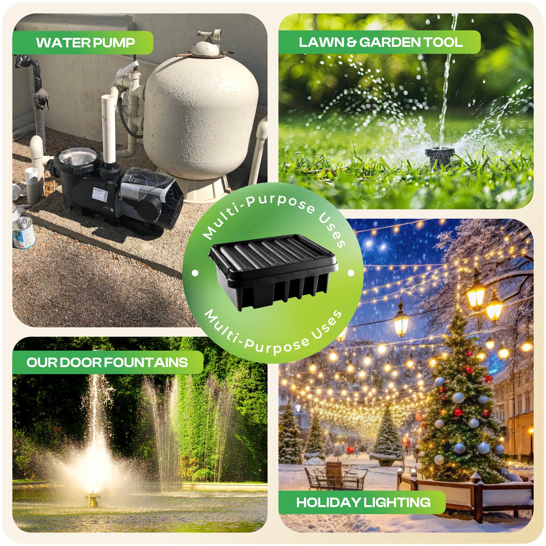 SockitBoX ideal for holiday lights and lawn tools.