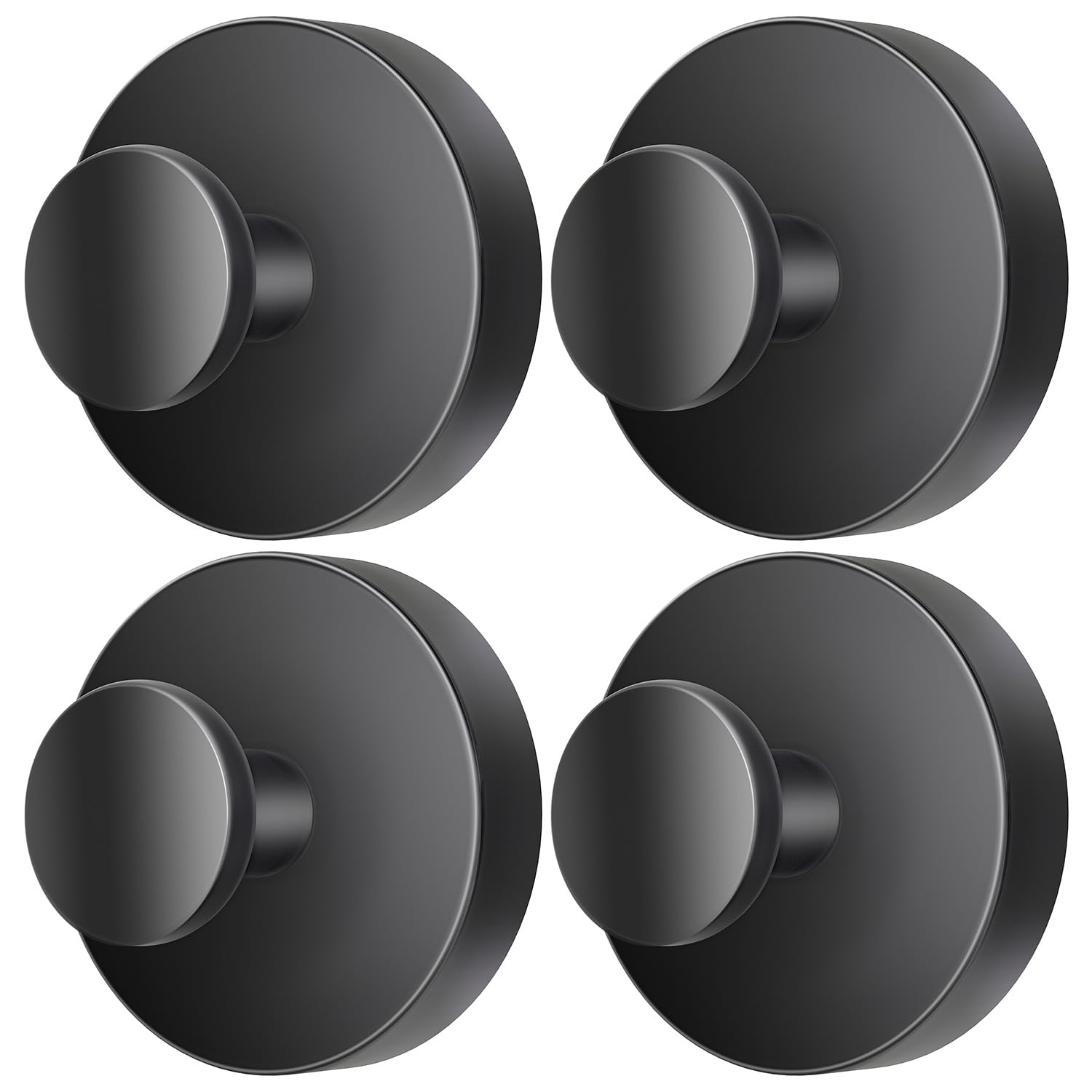 SOCORIA drill-free suction hooks 4-pack mounted on bathroom surface holding items securely.