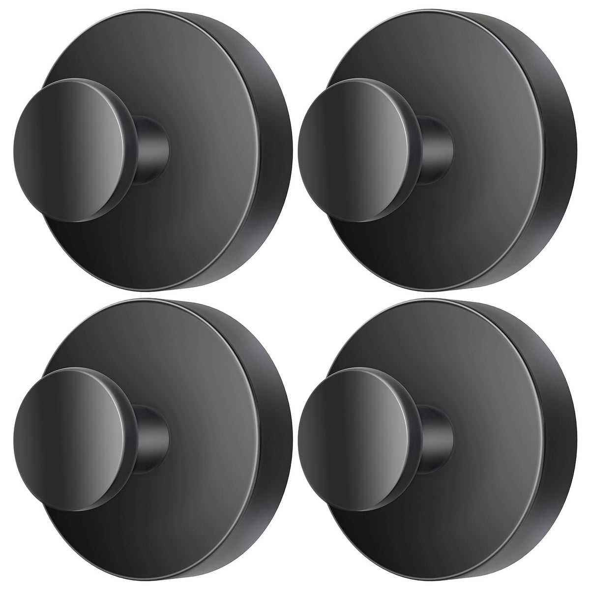 SOCORIA drill-free suction hooks 4-pack mounted on bathroom surface holding items securely.