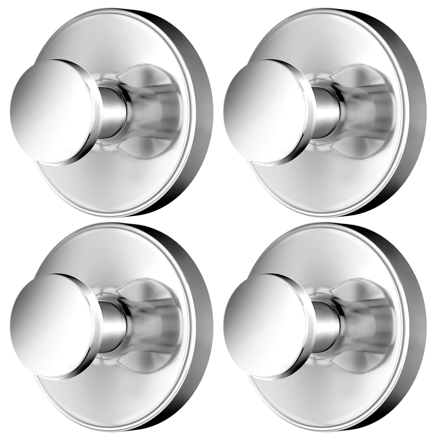 SOCORIA suction hook bright silver mounted on a mirror for clutter-free organization.