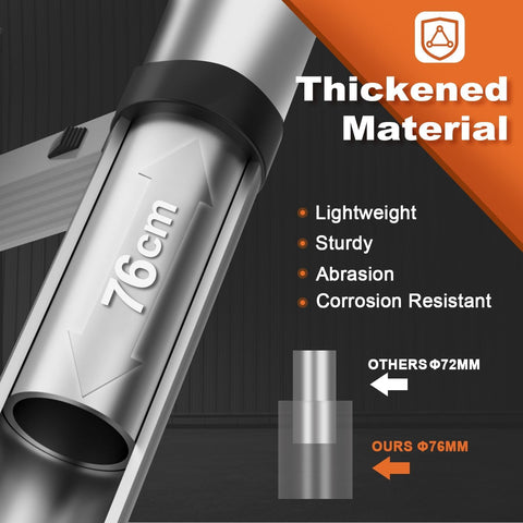 Soctone ladder button retraction demonstrates quick, smooth collapse for storage.