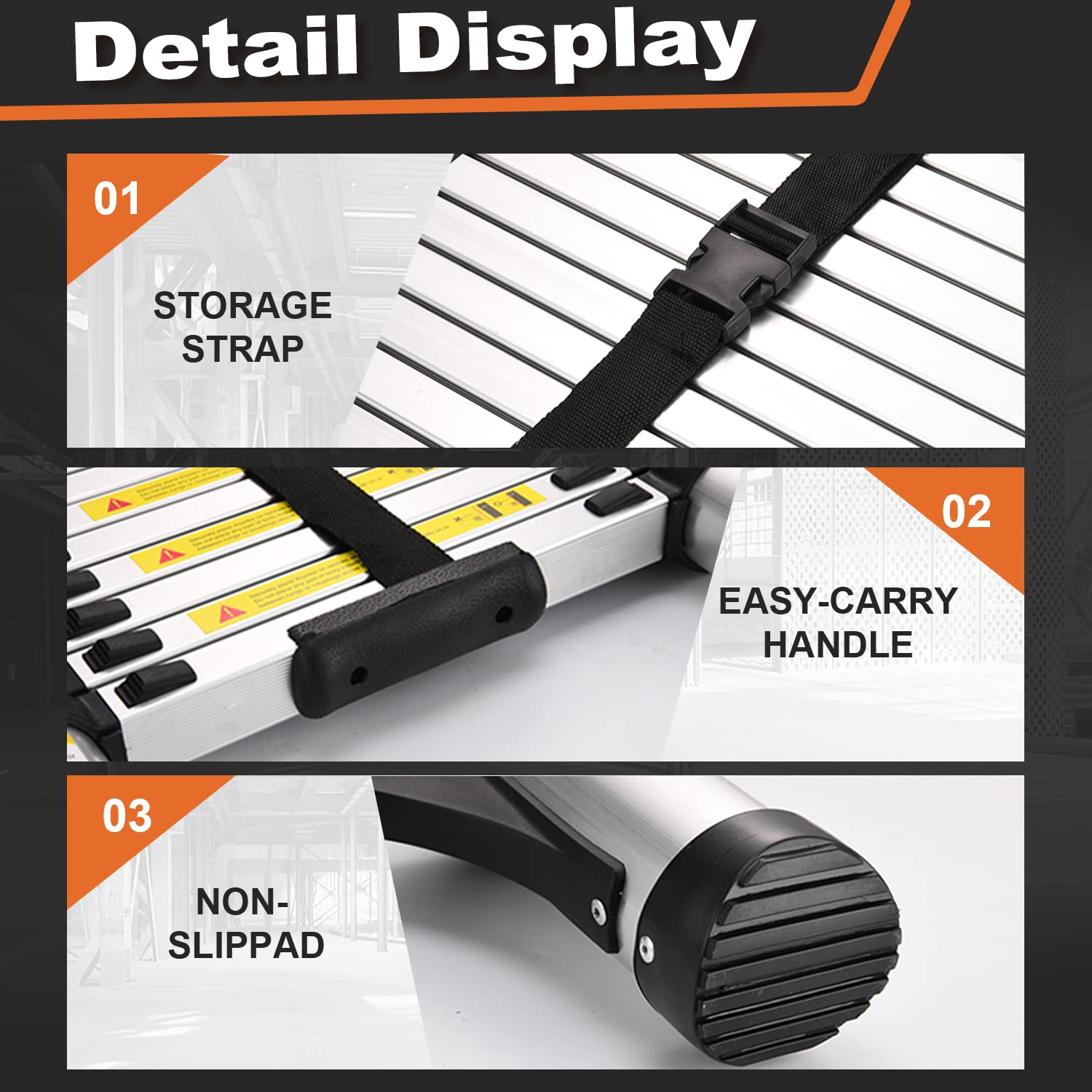 Soctone ladder suited for indoor bulbs and outdoor roof access