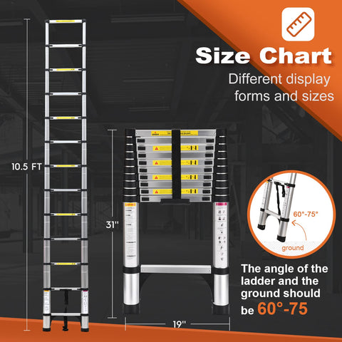 Soctone retractable ladder easy to carry and store in any space
