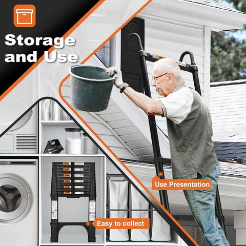 Soctone 12.5 ft ladder supports up to 330 pounds for sturdy tasks