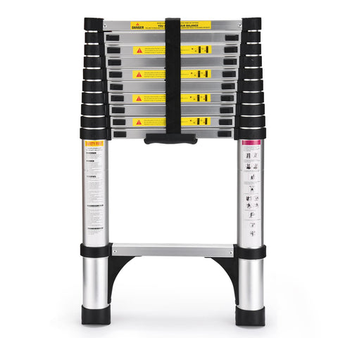 Soctone telescoping ladder extended for high-reach tasks with smooth operation