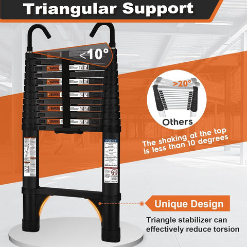 Soctone ladder features smart locking pins for safe retraction