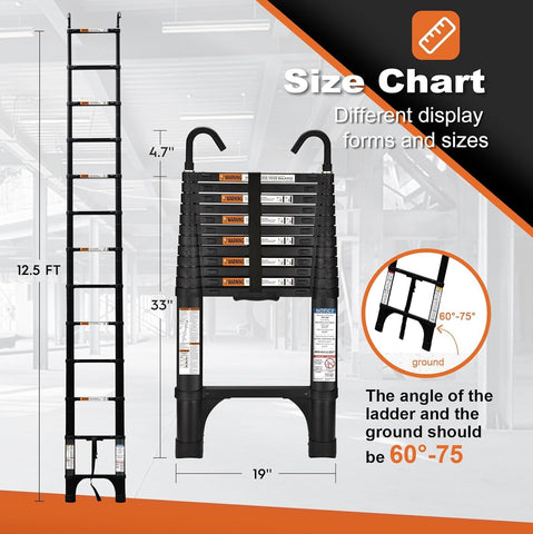 Soctone ladder with triangle stabilizers reduces wobble for stable footing