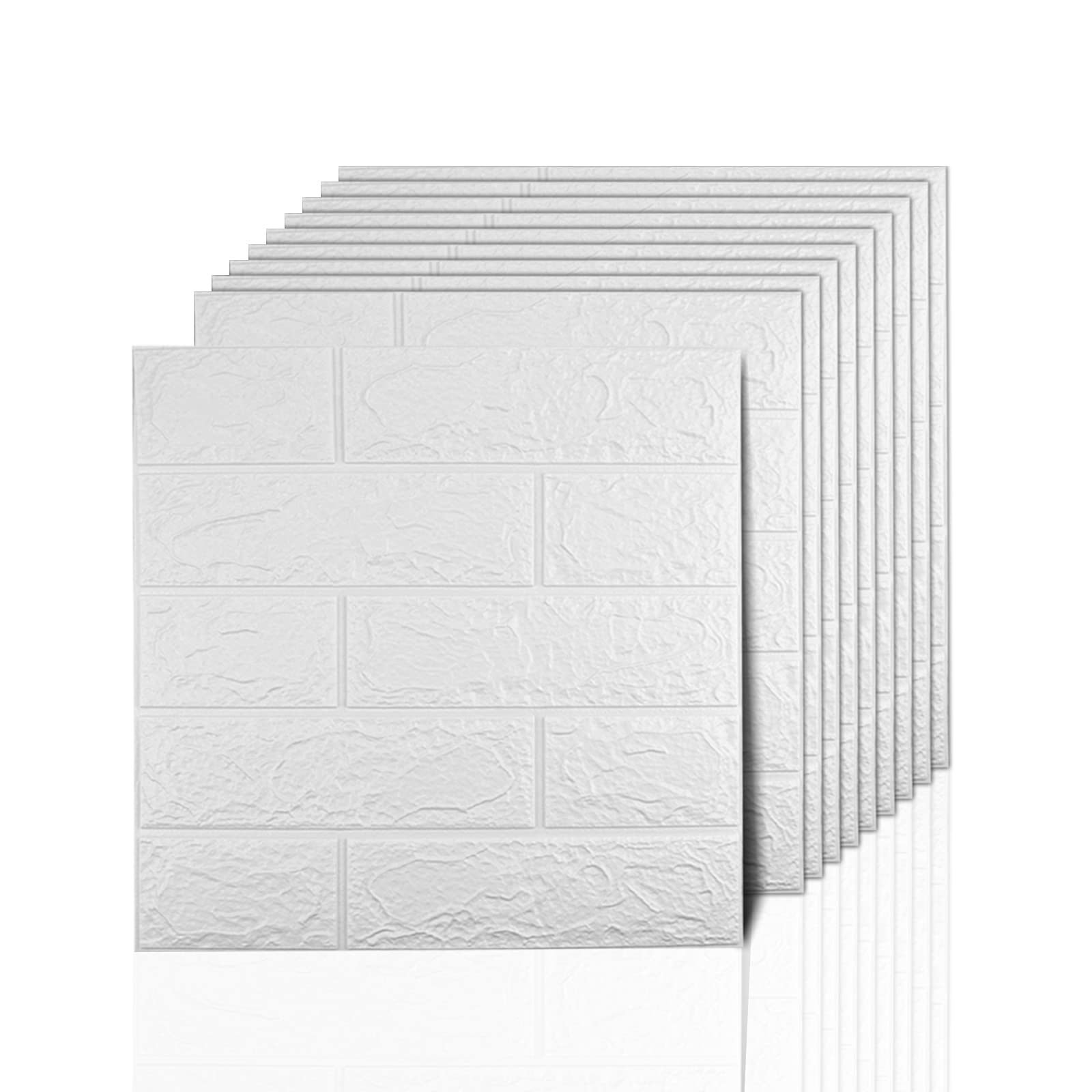 Sodeno 3D white brick panel closeup for easy wall decor application