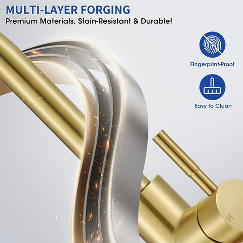 SOEBIZ gold retractable 24-inch hose extending reach to distant prep areas