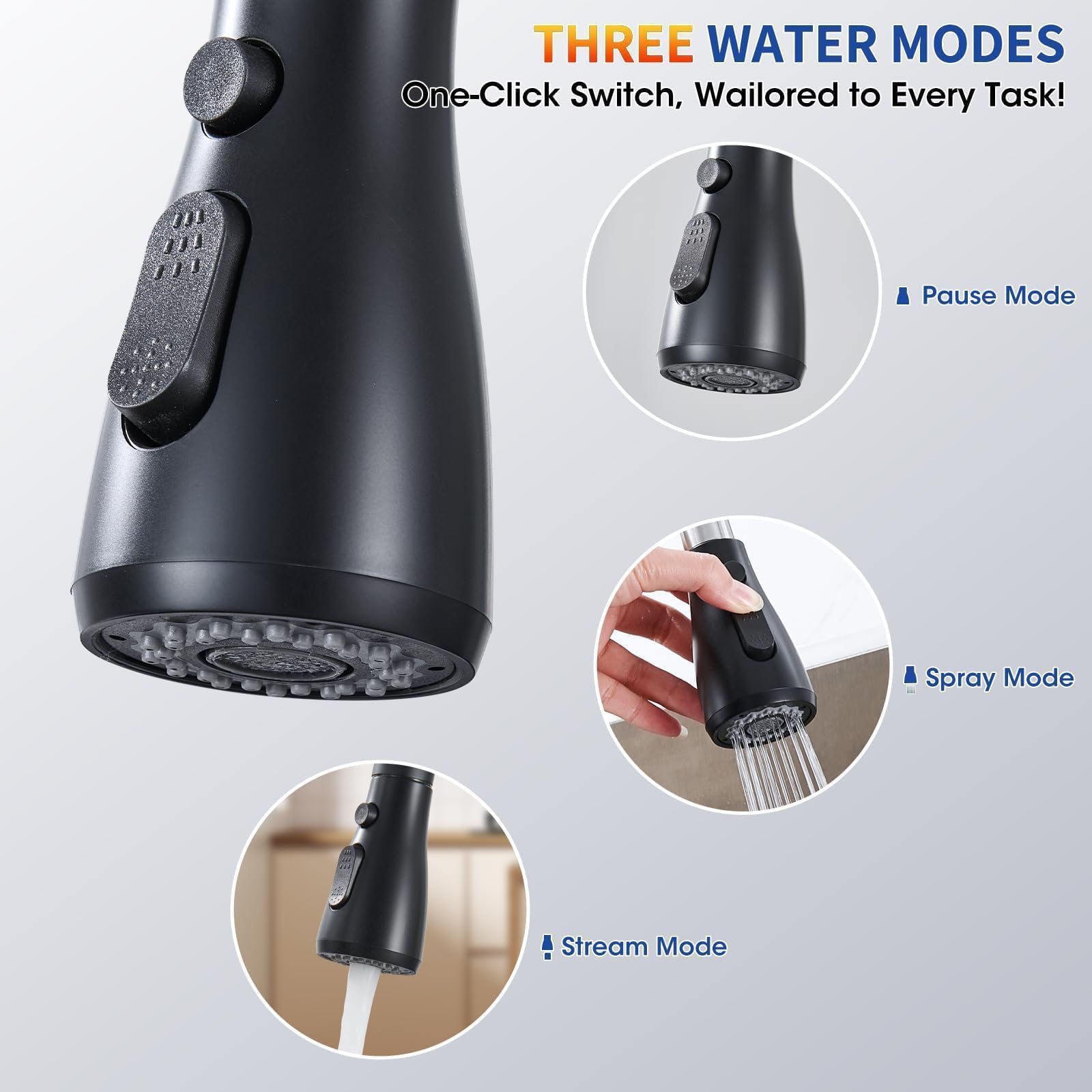SOEBIZ faucet featuring 360-degree swivel spout for flexible access.