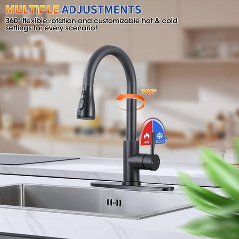 SOEBIZ stainless steel faucet with ceramic valve for drip-free performance.
