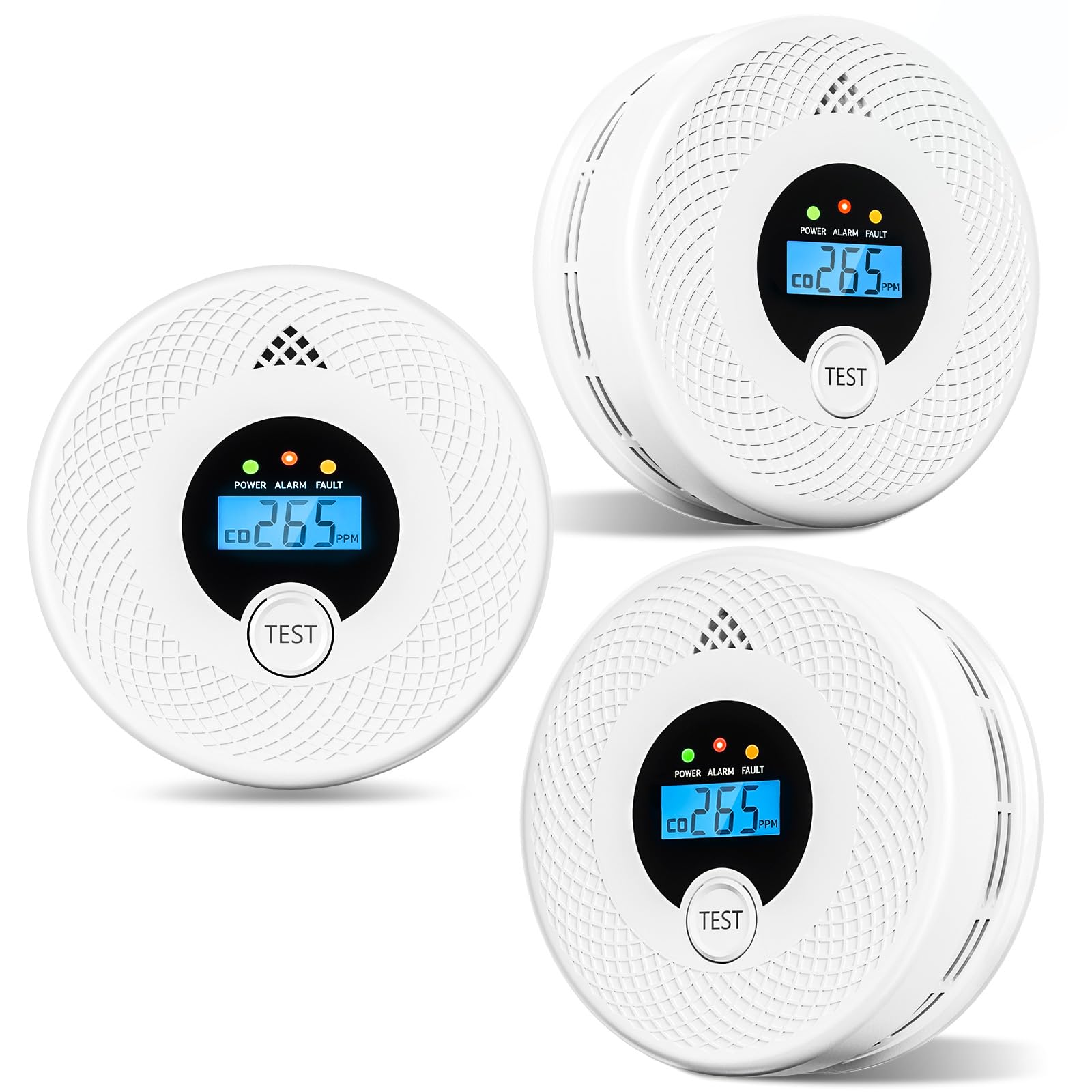 Soewolit 3-pack smoke and CO detectors for whole-room protection.