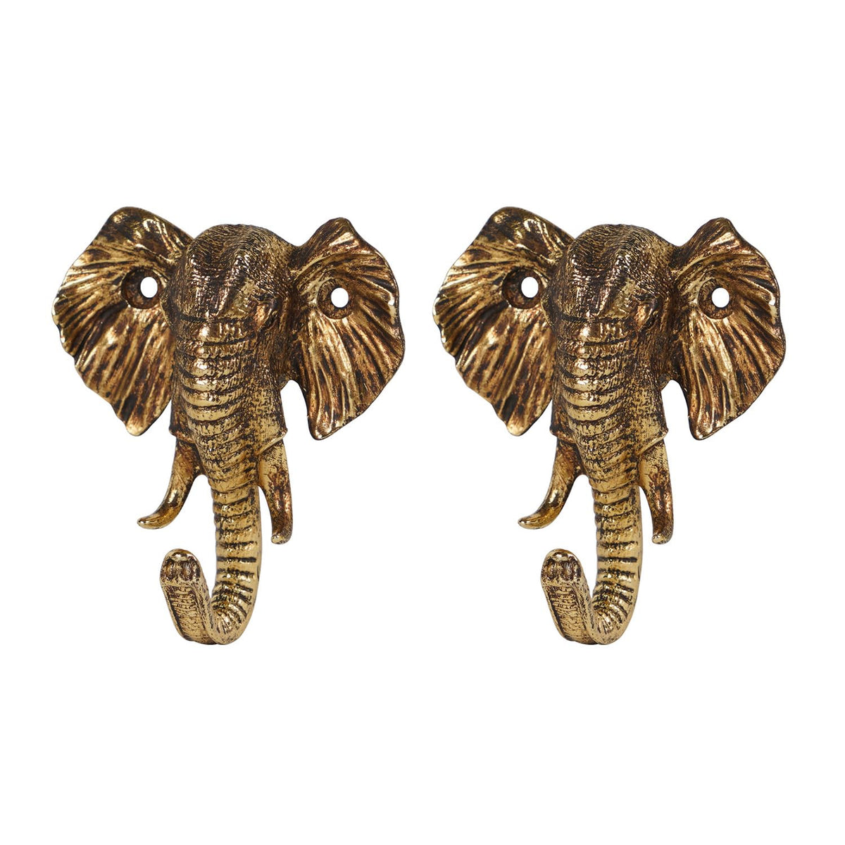SOFFEE DESIGN elephant head wall hook in gold for entryway organization