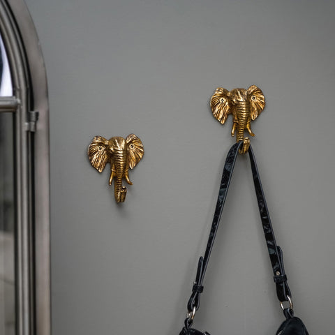 Gold elephant hook by SOFFEE DESIGN adds vintage charm to bathroom decor