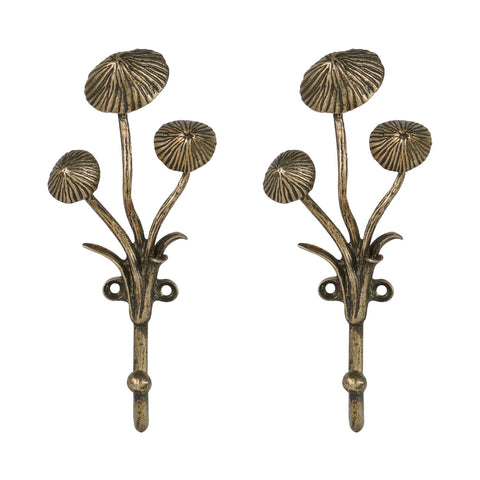 SOFFEE DESIGN mushroom coat hook set in gold for entryway organization