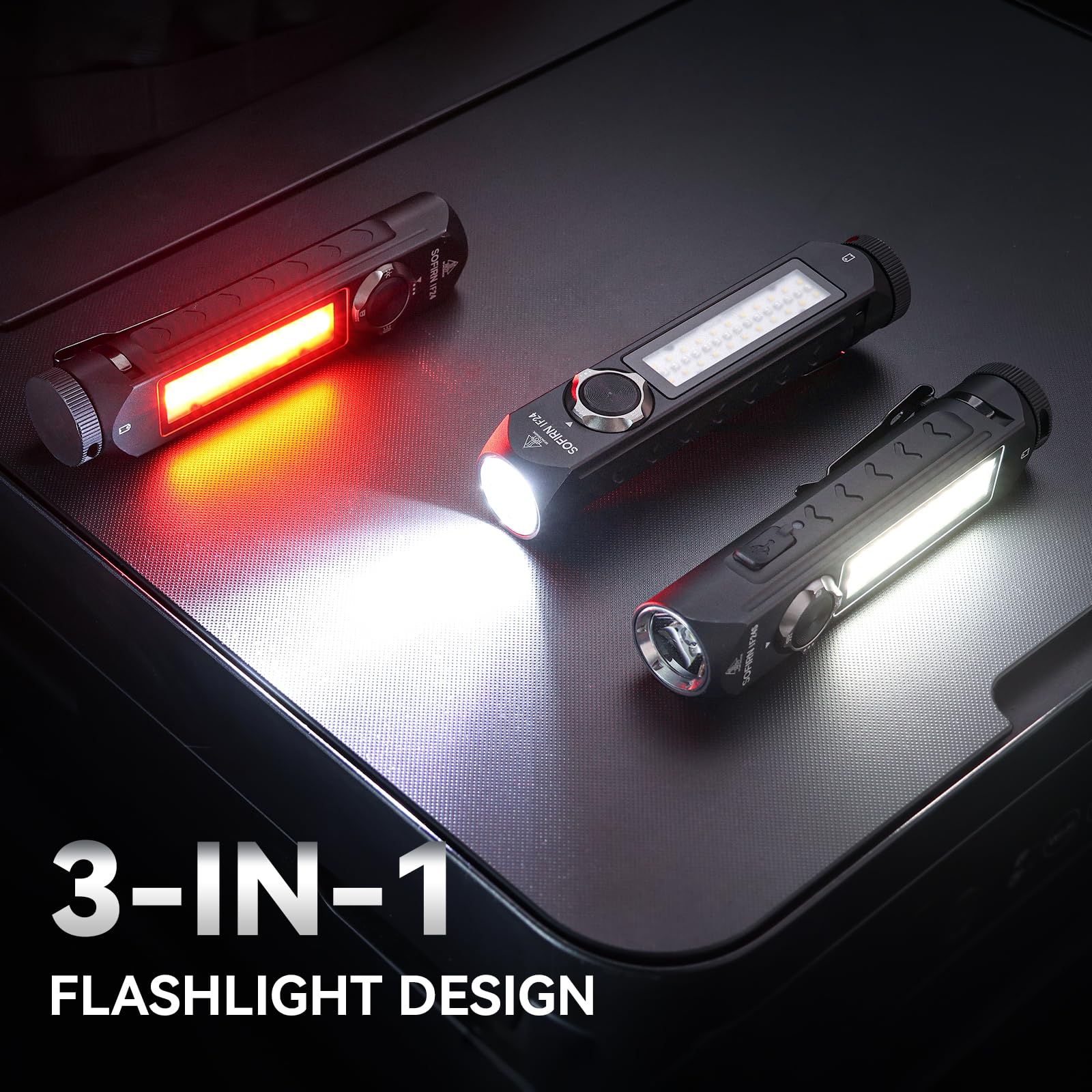 Sofirn IF24 side light demonstration, adding ambient illumination for tasks